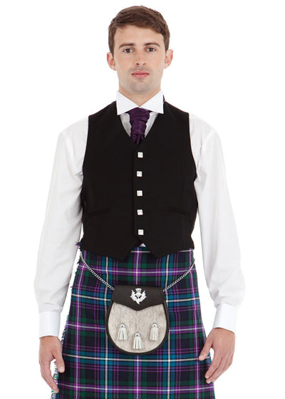 Standard 5 Button Black Prince Charlie/Argyll Waistcoat
